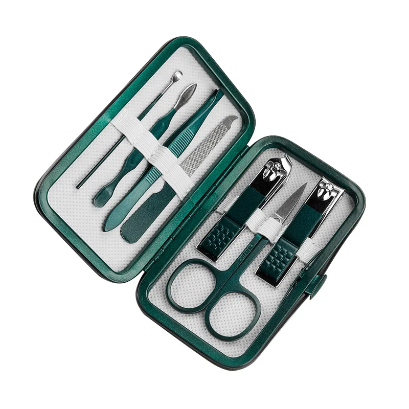 Juego de manicura profesional para hombre y mujer, Kit de cortaúñas de acero inoxidable, herramientas para el cuidado de las uñas con estuche de viaje de cuero, 7/18 piezas