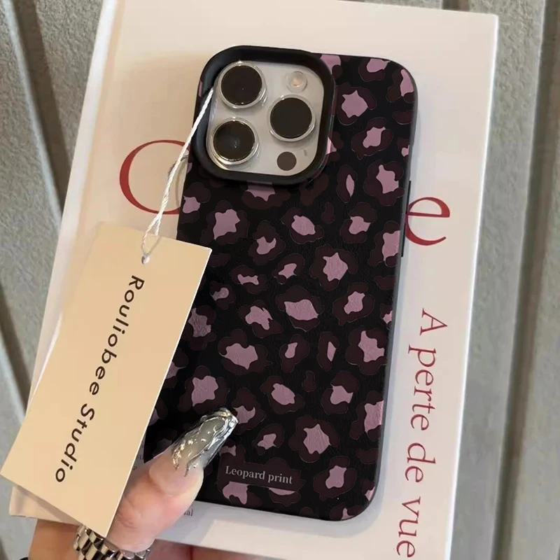 Fein schimmernde Leopardenmuster-Silikonhüllen für iPhone 17 14 15 16 Pro Max Plus, iPhone 15 16 13 12 11 15 8 XS XR Luxus-Cover – Detail 10