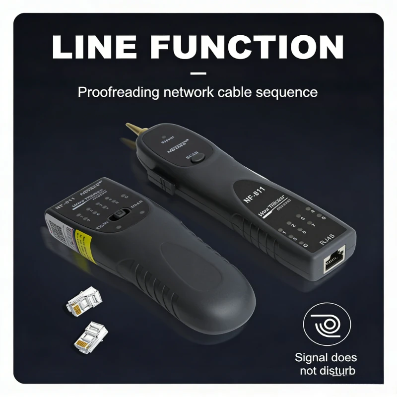 NF-811 Profesjonalny lokalizator kabli sieciowych 60V z zabezpieczeniem przed przepaleniem, narzędzie do trasowania przewodów dla kabli Ethernet 4-żyłowych (NOYAFA) — zdjęcie 7