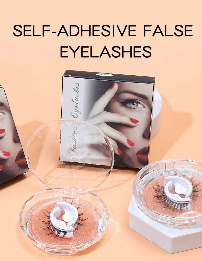 Selbst-Adhesive Falsche Wimpern Reusable Natürliche Mehrere Reversible Kleber-kostenlose Self-adhesive paar Falsche Wimpern Dropshipping – Detail 1