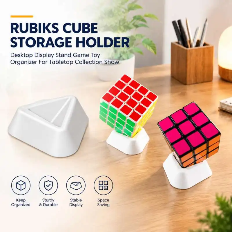 Rubiks Cube Storage Holder Desktop Display Stand Game Toy Organizer For Tabletop Collection Show