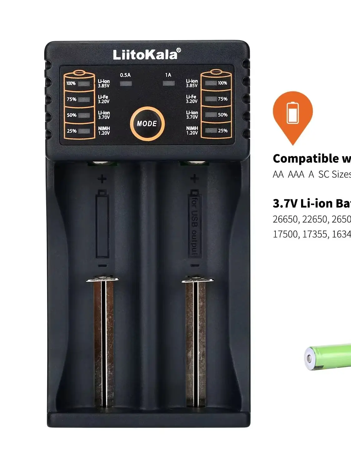 Ładowarka LCD LiitoKala do akumulatorów 21700 18650 26650, inteligentna ładowarka Lii-700 Lii-PD2 Lii-PD4 Lii-700 — zdjęcie produktu 7