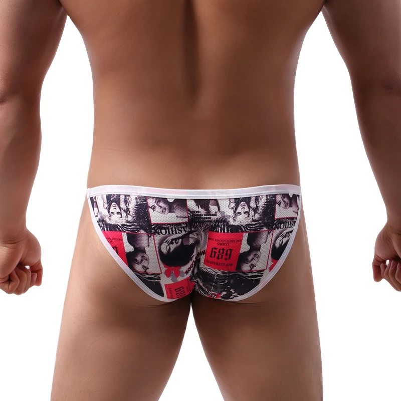 New Arrival Sexy Men Underwear Breathable Printed Briefs Male Underpants Cuecas Calzoncillos Briefs Bulge Pouch Bikini Jockstrap