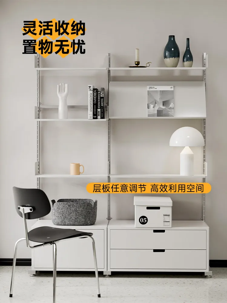 シンプルな多層棚、穴あけ不要の壁掛け収納ラック、リビングルーム仕切りディスプレイラック