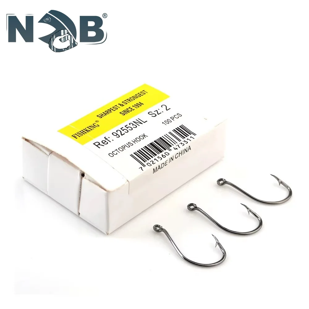 NGB Hand Fishing Hooks Barbed Fishhook With Ring 100pcs/lot Lure High Carbon Steel Hooks Carp Fishing Accessories Pesca