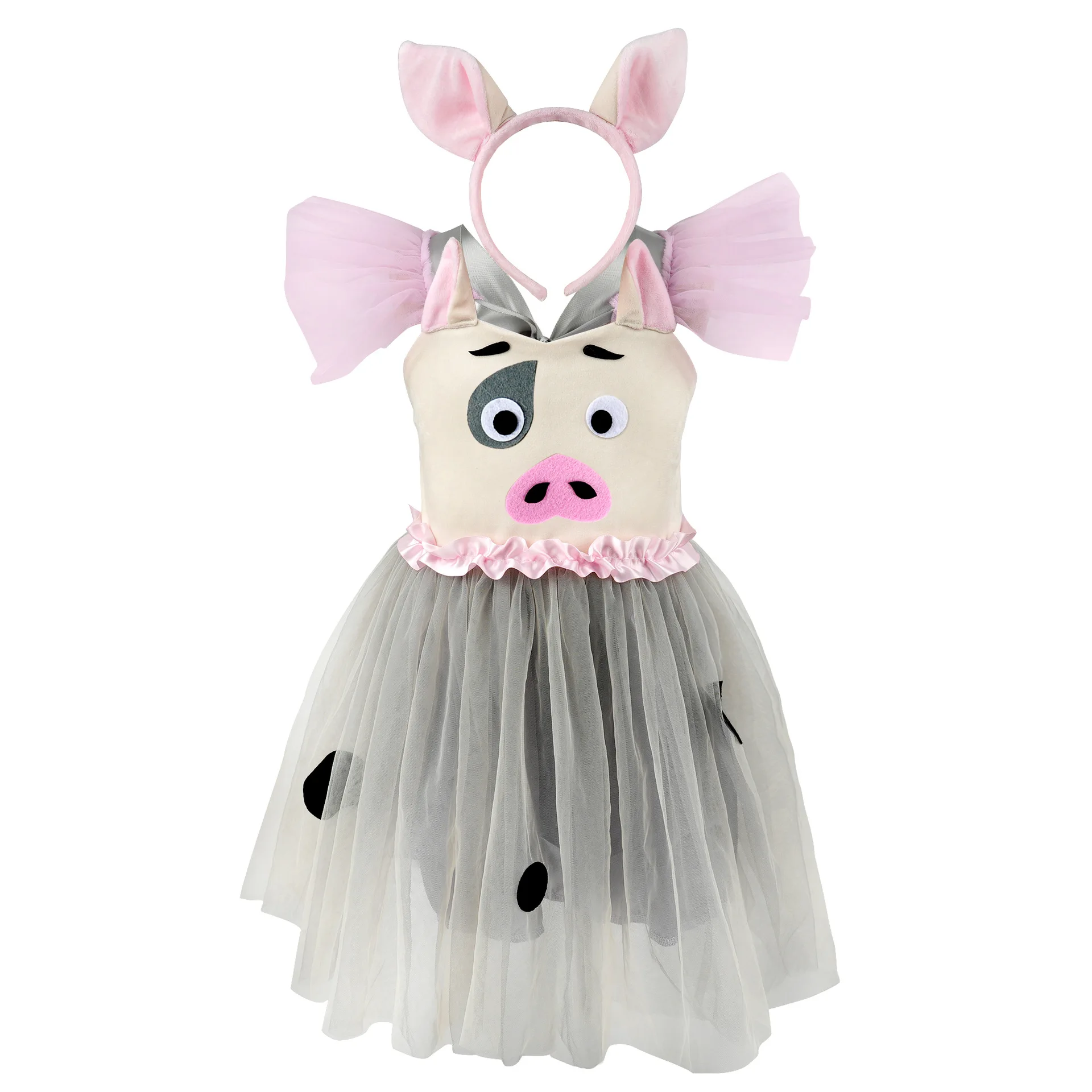 Girls' Piglet Cosplay Costume June 1 Children's Day Stage Performance Dress Easy-to-Wear Girls' Cartoon Character Outfit