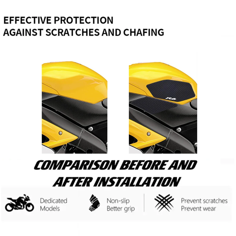 For YZFR6 YZF R6 YZF-R6 2008-2016 Fuel tank traction pad fuel tank sticker motorcycle fuel tank pad anti-slip accessories