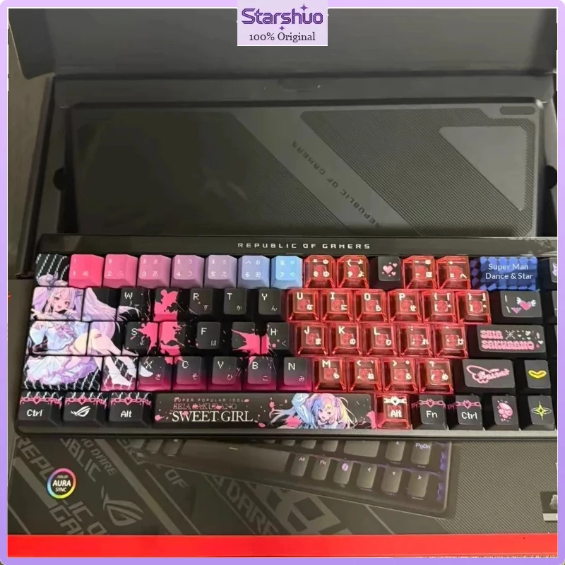 Teclado Mecânico com Interruptor Magnético ROG Sakura Star Love para Escritório e Jogos E-Sports FPS para Homens e Mulheres, Desktop e Laptop