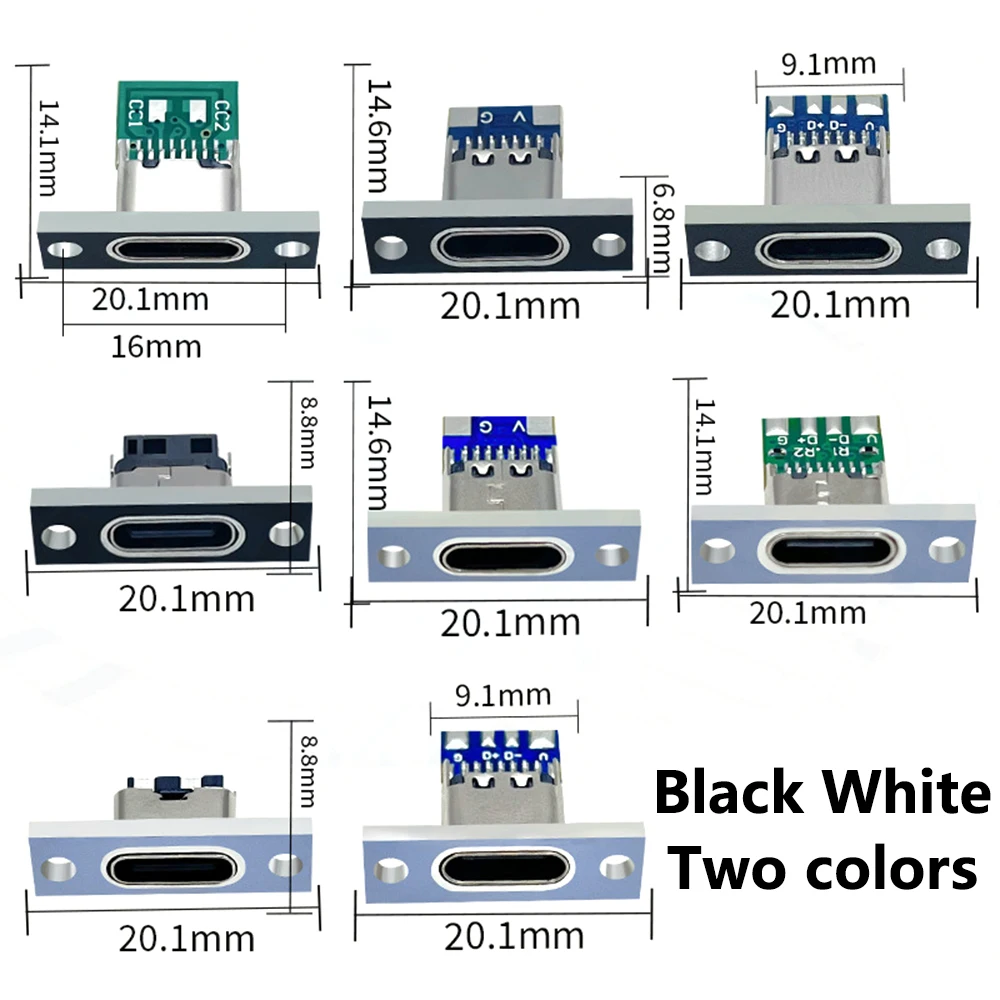 5PCS USB 3.1 Type C Socket Type-C USB Jack 3.1 Type-C 2Pin 4Pin 5Pin 6Pin Female Connector Jack