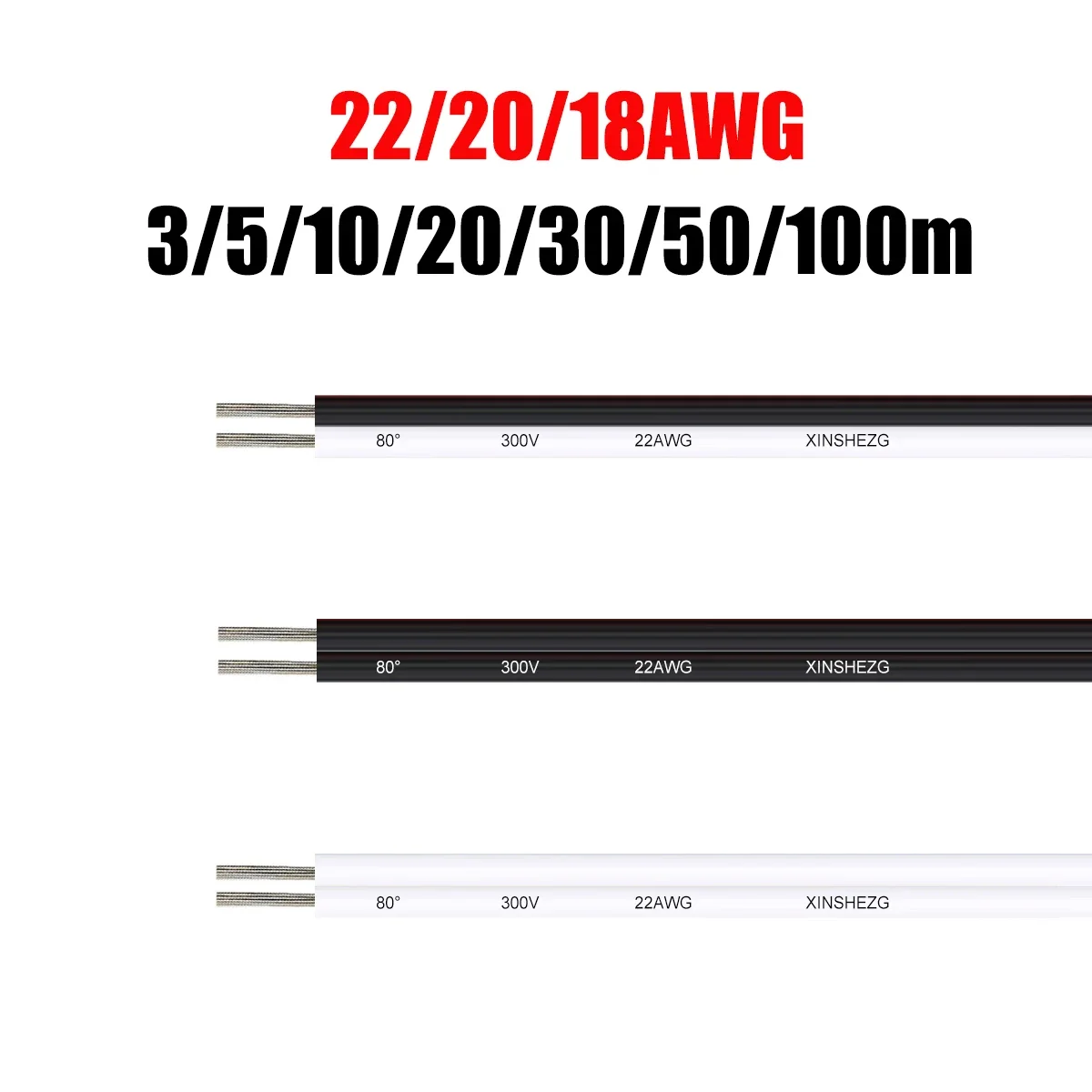 2 Pins Electrical Wire PVC Insulated Tinned Copper Stranded Wire LED Extension Cable For 3528 5050 Single Color LED Strips Bulb