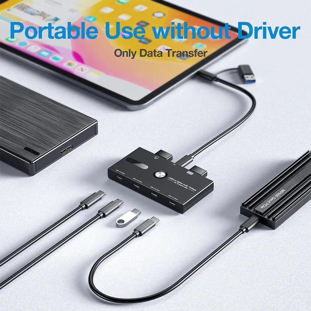 

Концентратор USB C 3,2 GEN2, 10 фунтов, 4 порта USB C, 2 USB 2,0, разветвитель для ноутбука, ПК, IPad и т. Д., Тип C, устройство USB C, концентратор