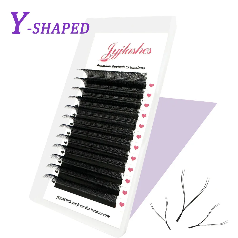 

JYJLASHES YY Shape Lashes C/D Curl Black Faux Mink YY Shape Eyelashes Extensions Cilios Premade Volume Fan Eyelashes Supplies