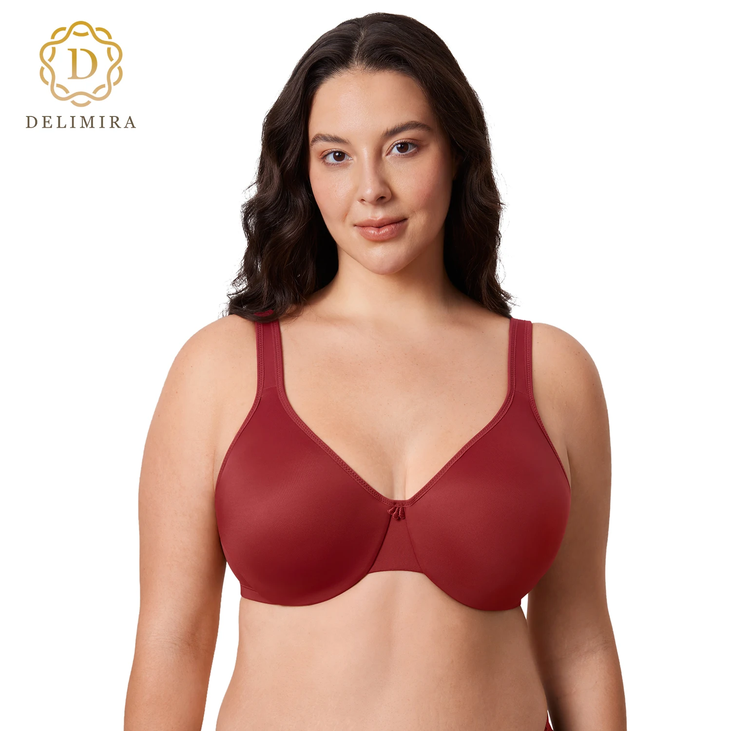 DELIMIRA Women\'s Minimizer Bra Plus Size Underwire Smooth Full Coverage Seamless Bras