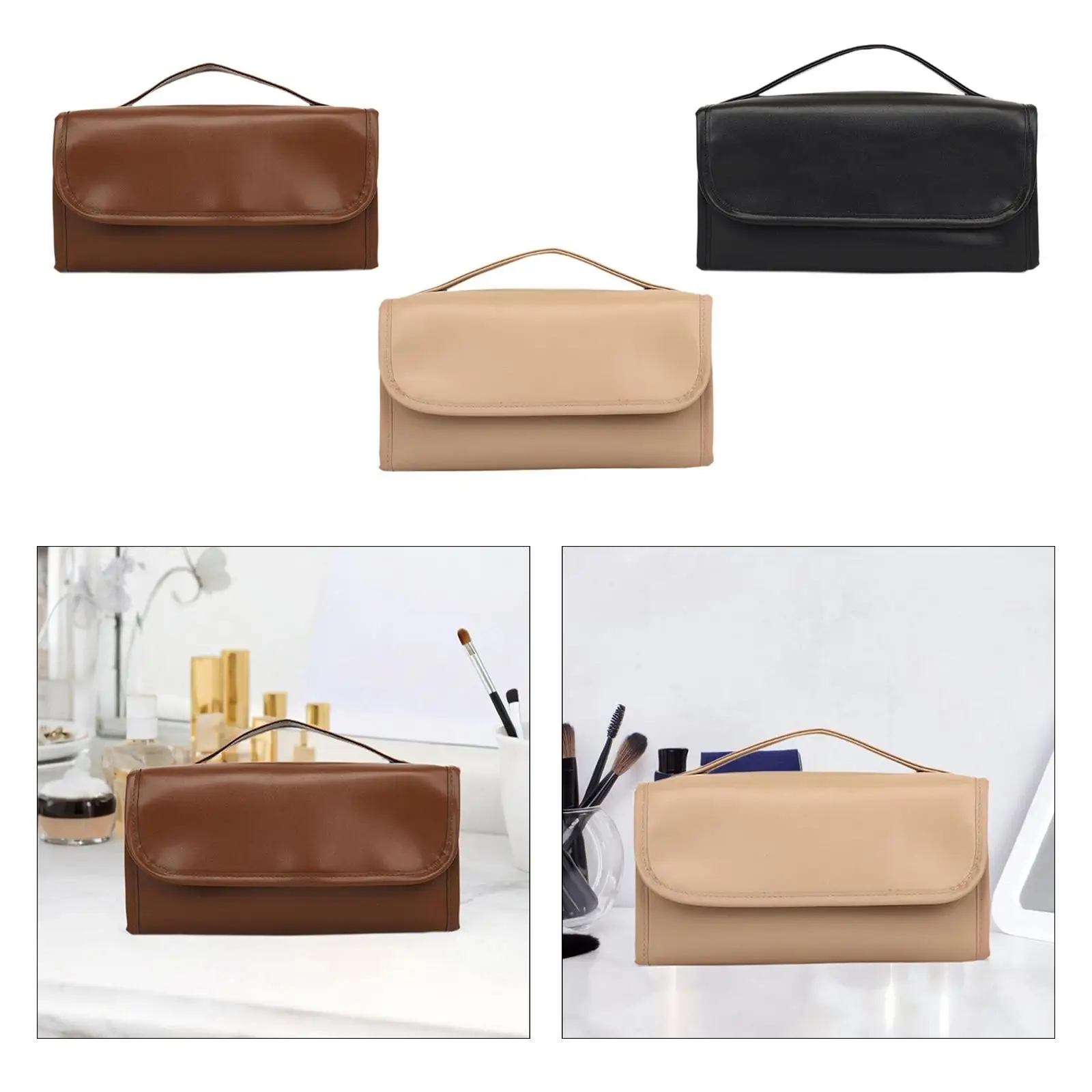 

Travel Makeup Bag Makeup Case PU Leather Cosmetic Travel Bag for Women