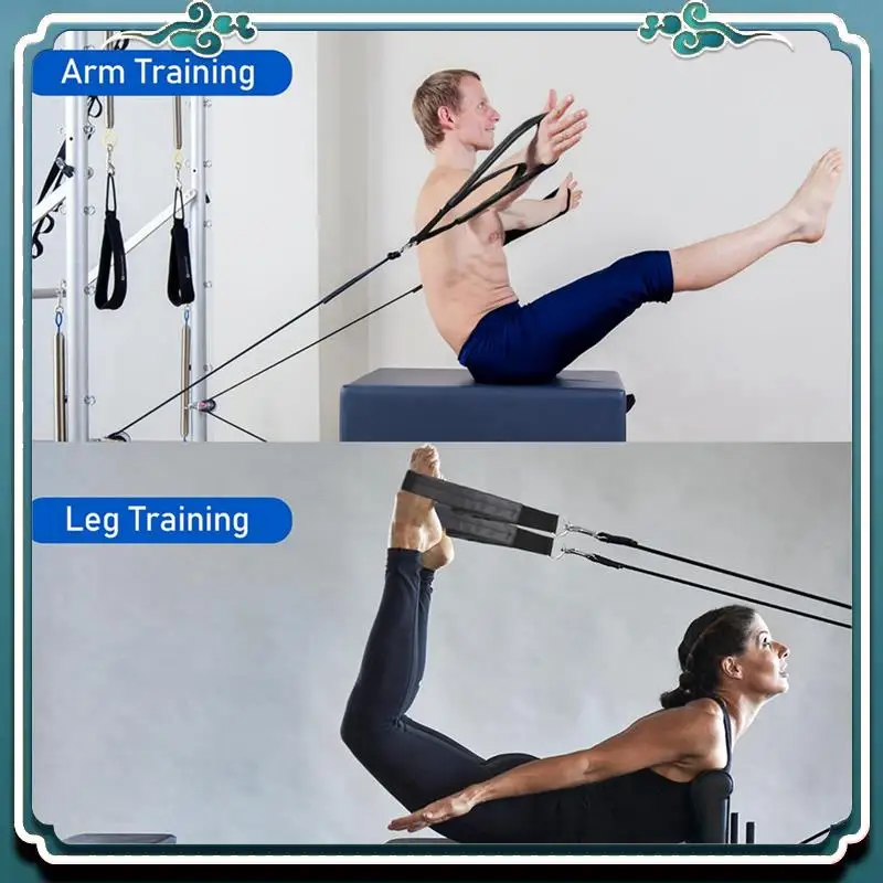 

Reliable 4PCS Pilates Straps, Pilates Double Loop Straps For Reformer, Fitness D-Ring Straps Double Loops Padded