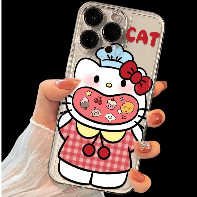 Fashionable Sanrio Fun Burger Hello Kitty Phone Case Suitable iPhone16 14 15 11ProMax 12 13Mini XS 7 8Plus Anti Drop Soft Cover