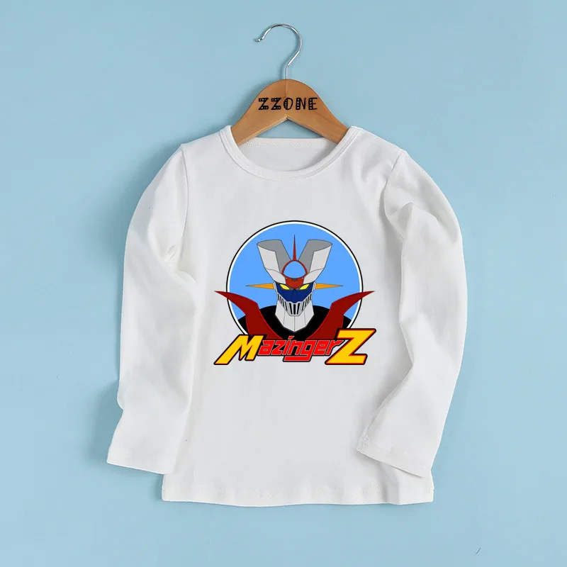 Japanese Anime Mazinger Z Print Cartoon Kids T shirt Fashion Children Clothes Baby Boys and Girls Long Sleeve T-shirt,LKP5186