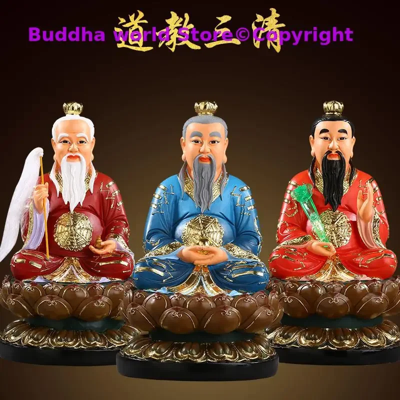 3p Taoism ZU SHI Gods Temple HOME Altar protection Worship TAI SHANG LAO JUN YUAN SHI TIANZUN DAODE God BUDDHA FENG SHUI statue