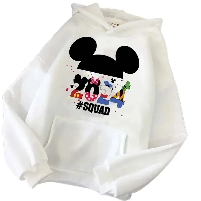 Disney 2024 Cartoon Male Sweatshirts Pocket Pattern Anime Print Loose Clothing Cozy Daily Men Hoodies Autumn Winter Pullover