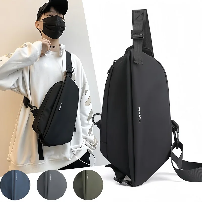 

New Multifunctional Chest Bag Men's Fashion Trend Oxford Cloth Cycling Shoulder Bag Korean Style Casual Waterproof Messenger Bag