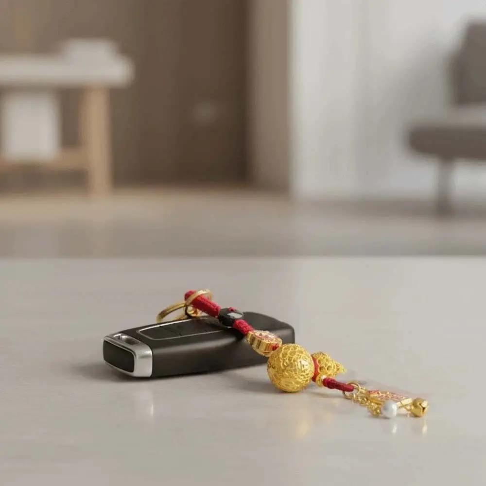 Luxury Hollow Gourd Pendant Exquisite High-end Chinese Traditional Phone Chain Handicrafts Alloy Golden Gourd Key Ring
