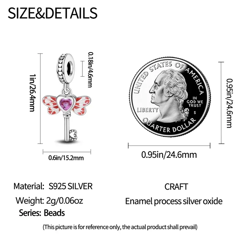 سحر الأصلي 925 الفضة مطلي الحب القلب أجنحة قلادة الخرز صالح سوار Diy غرامة هدية المرأة حساسة مجوهرات الإكسسوار