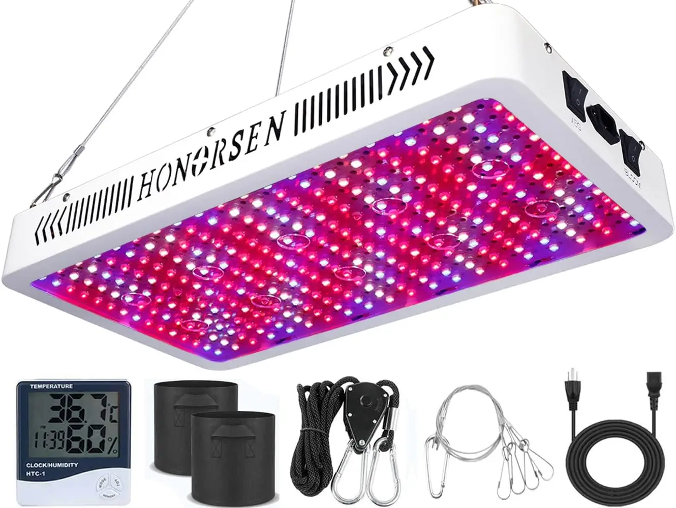 Luz LED de cultivo de espectro completo, luz de planta de doble interruptor para plantas de interior hidropónicas, verduras