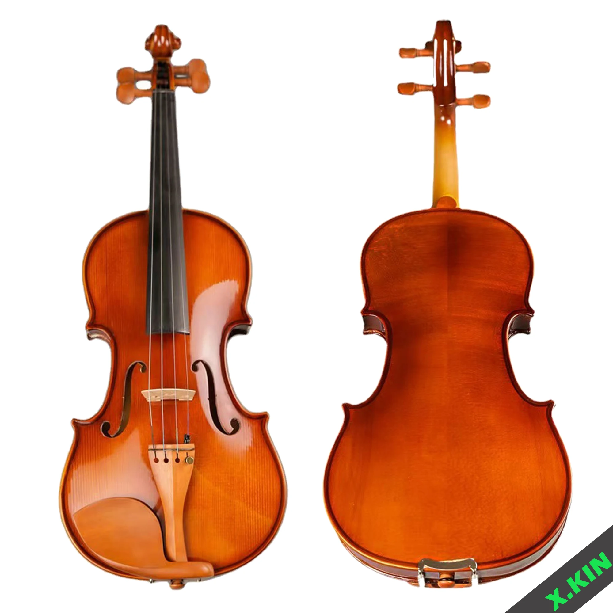 Solid Wood Violin for Beginners, Available in Sizes 4/4 3/4 1/2 1/4 1/8, Student Violin Complete Set with Case, Bow, Shoulder Rest