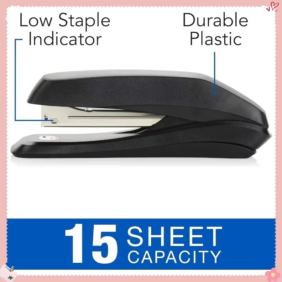 무료 스테이플러 세트: 스테이플러 6개 & 스테이플 제거기, 사무실, 학교, 가정 책상 정리용 스테이플 1250개 (교사, 학생용)