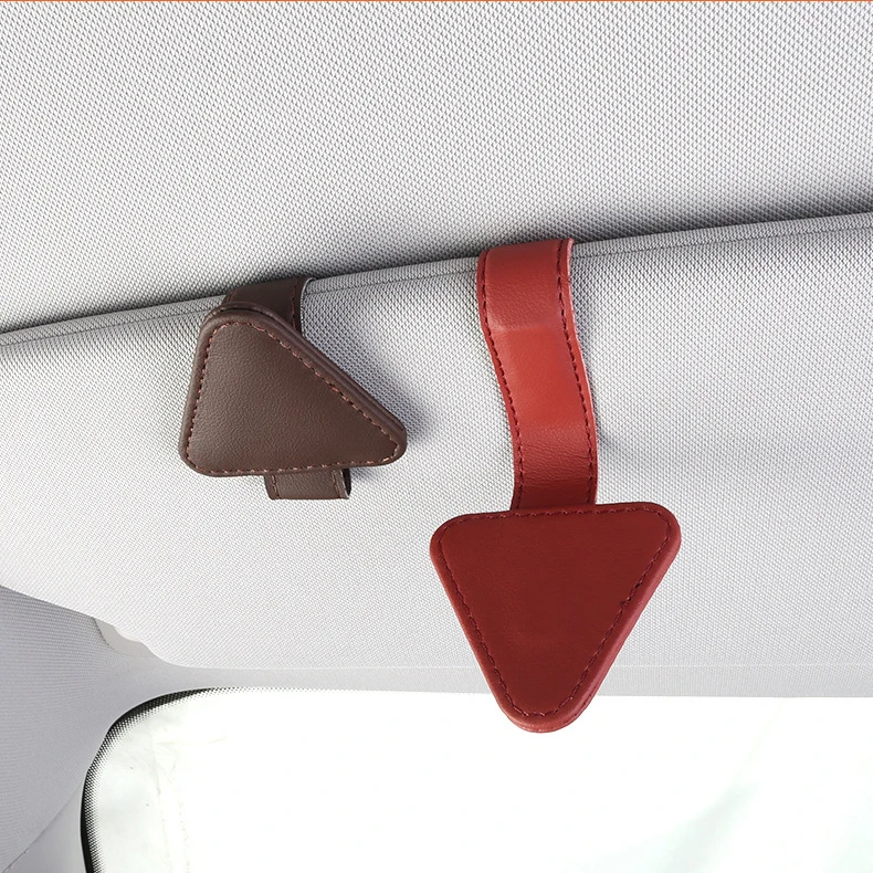 Universal Sun Visor Clip Sunglasses Holder Car Glasses Holder Microsoft  Leather Eyeglasses Hanger Ticket Clip glasses Mount