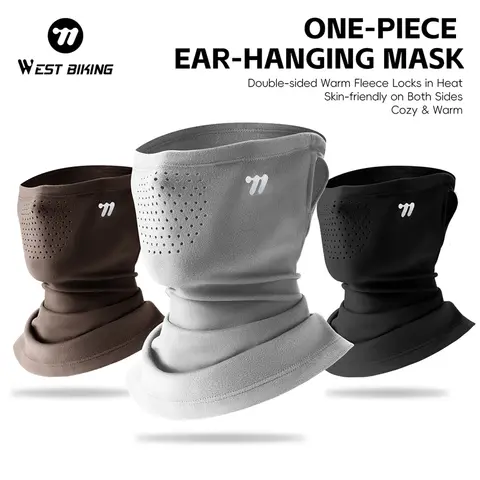 WEST BIKING Thermal Cycling Mask Winter Windproof Breathable Ear-hanging Mask Skiing Climbing Scarf Warm Balaclava Sports Gear
