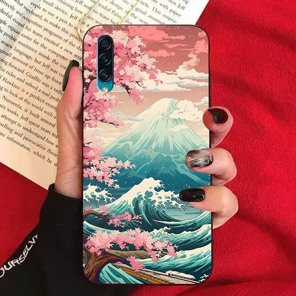 JAPAN wave Phone Case For Samsung A 10 11 12 13 20 21 22 30 31 32 40 51 52 53 70 71 72 73 91 13 shell