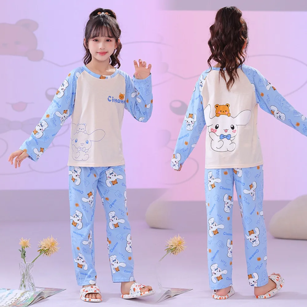 

Popular Sanrio Children Pajama Sets Causal Harajuku Anime Print Kids Night Clothes Suit Soft Loose Comfortable For Autumn Winter