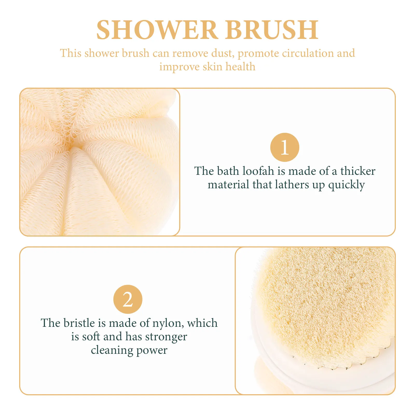 

Long Handle Back Scrubber Bath Brush Double Sided Soft Nylon Bristles Shower Body Brush for Easy Back Cleaning and Exfoliation