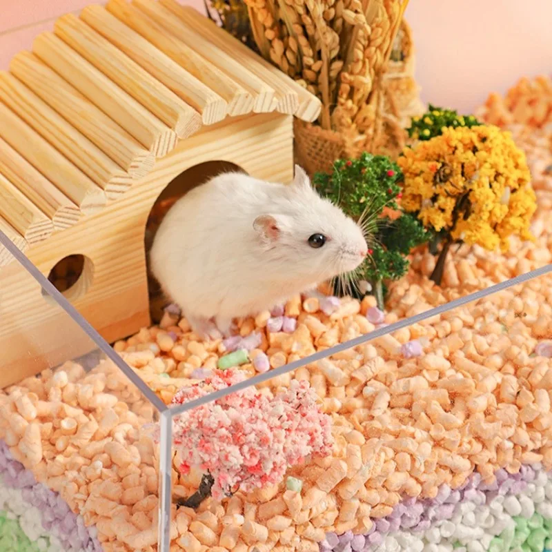 300g Hamster Paper Bedding Dust-Free and Odor Control Paper Litter for Syrian Dwarf Hamsters Gerbils Mice Lemming Degus Reptile