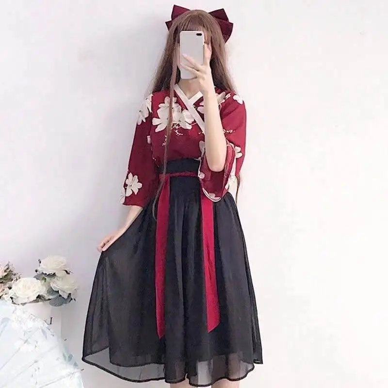 Hanfu Han Element antico stile cinese Ming Dynasty miglioramento abbigliamento tradizionale donna abito asiatico ragazza bella gonna cappotto