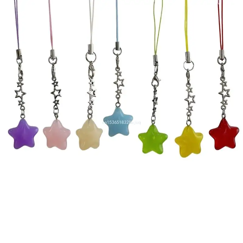 Phone Charm Unique Star Keychain Vibrant Pendant for Cellphone Backpack Bag Dropship