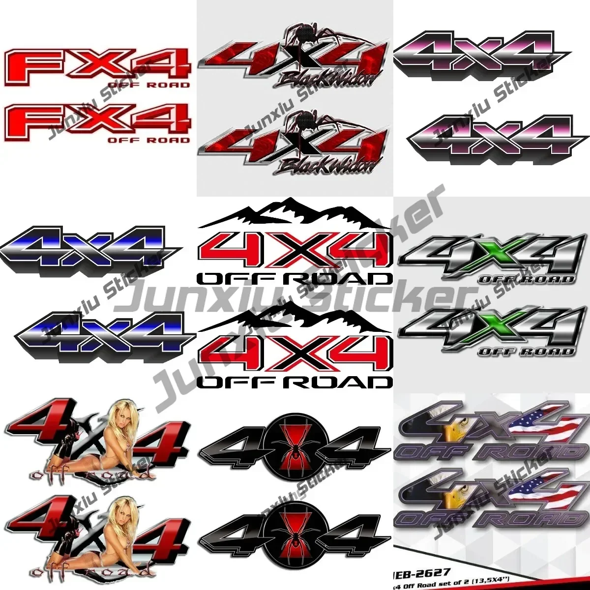 

Two-Piece 4x4 Spider Personality Widow Sticker 4x4 Off Road Mountain Fishing Camouflage Stickers Cover Scratches PVC Decoration
