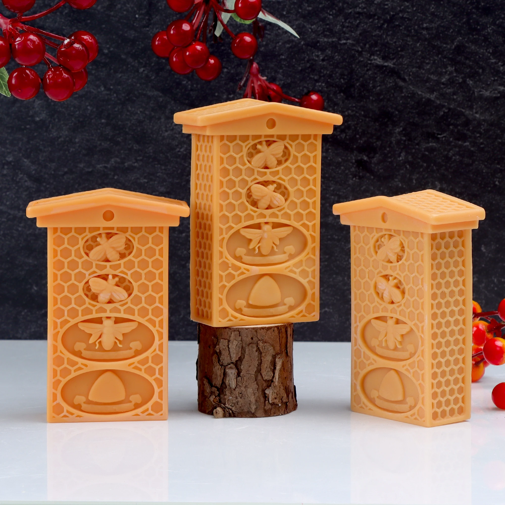 Honeycomb Bee Silicone Mold for Candle Making, 3D Bee Hive Resin Soap Plaster Mold DIY Aromatherapy Handmade Gift Decor