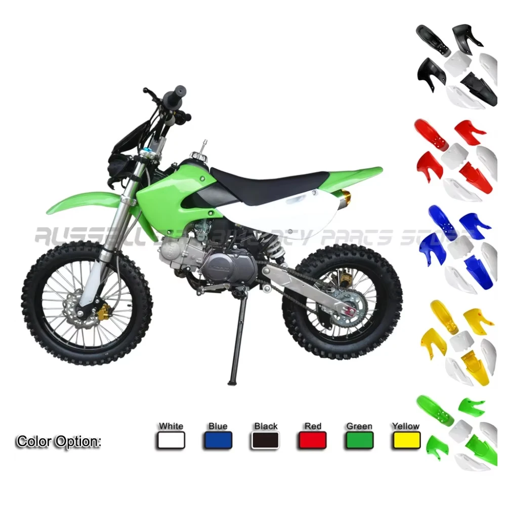 Motorcycle Plastic Fender Complete Fairing Kit Cover for Kawasaki KLX 110 KLX110 DRZ KX 65 Dirt Bike / Pit Bike
