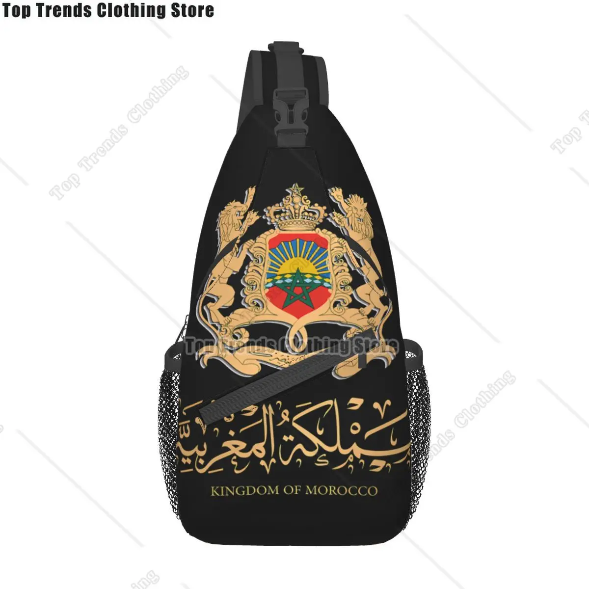 

Марокканская сумка через плечо, спортивная марокканская эмблема золотого стильного дизайна, нагрудная сумка унисекс, женские и мужские рюкзаки на плечо, дорожные рюкзаки