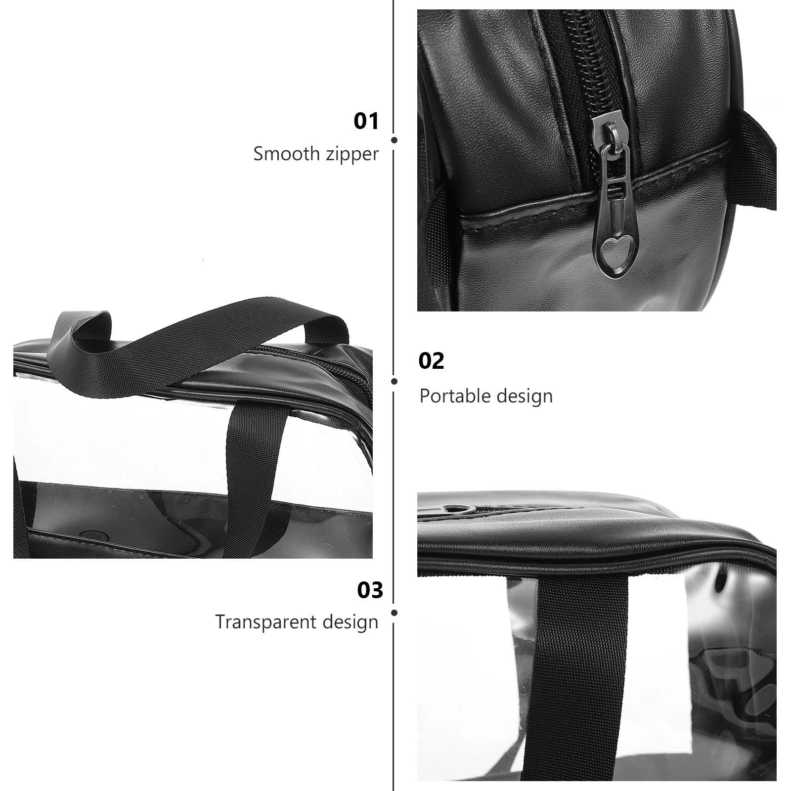 3Pcs Durable Waterproof Toiletry Bag Travel Organizer Storage Wash Bag Transparent Lightweight Practical