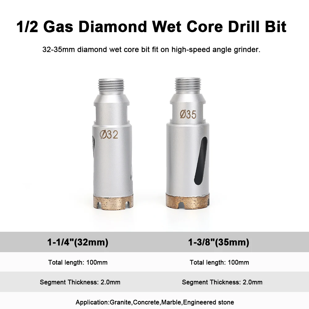 

1PC D32mm or 35mm Diamond Drilling Bits 1/2” Gas & M14 Porcelain Ceramic Tile Drill Core Bits Granite Marble Hole Saw Drill Bit