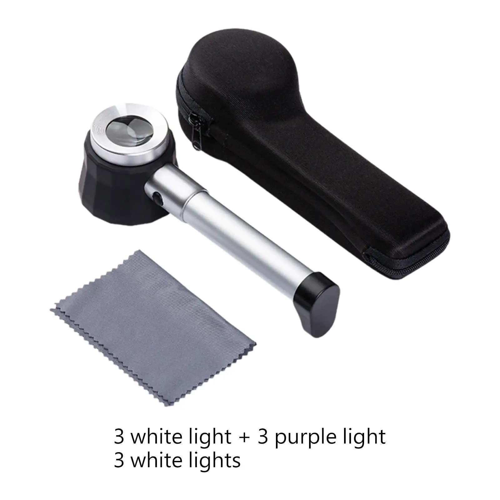 

45x Magnifying Glass with Lights Clear Visibility LED Magnify Lens for Coins Exploring Seniors Reading Inspection Jewelry