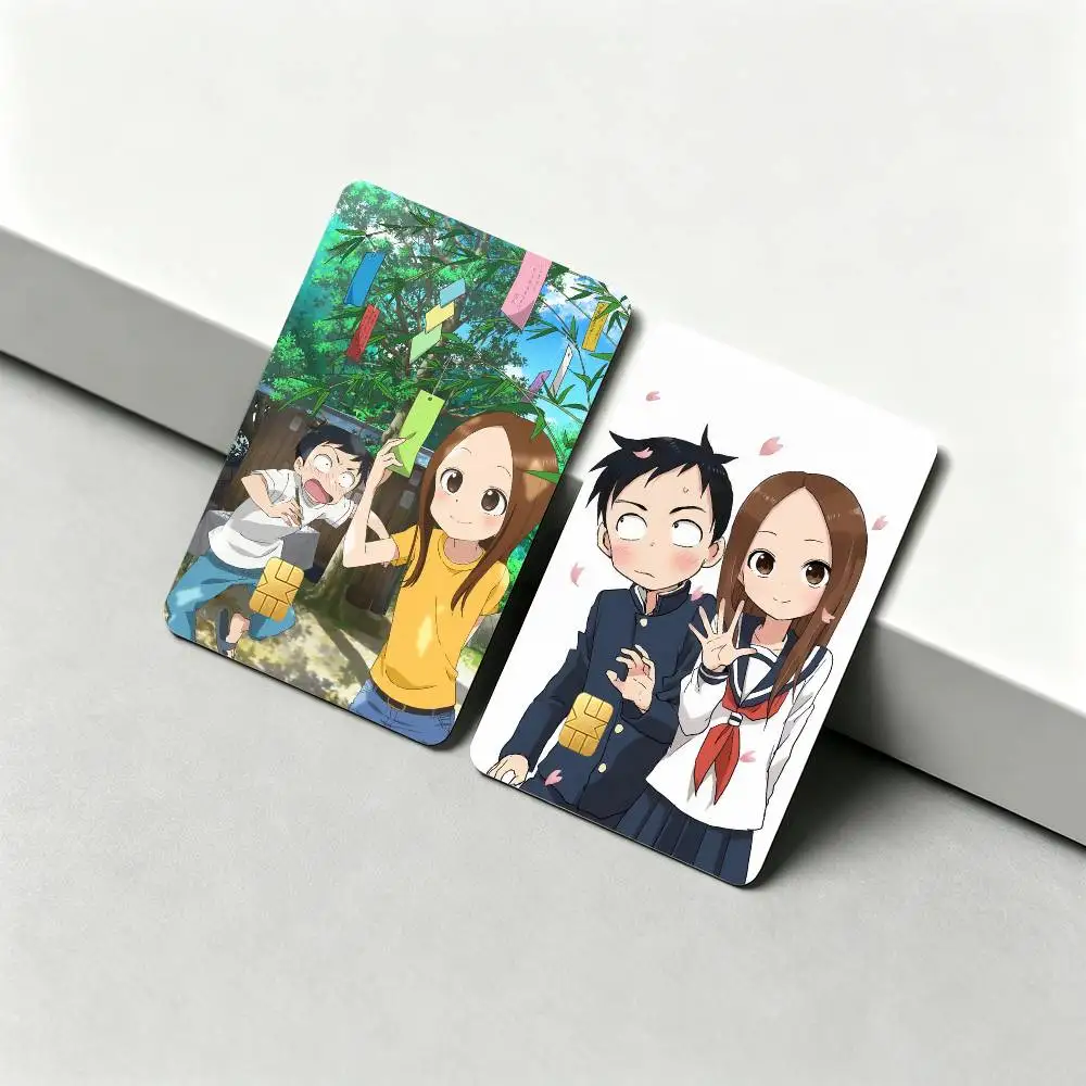 Teasing Master Takagi-san Takagi Nishikata 1Set 4Pcs Card Skin Waterproof Decorative Film for Credit Debit Bank Bus IC Cards