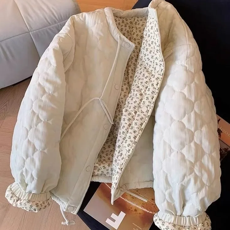 Women's Double-Sided Wear Cotton Jacket Light Thickened Short Quilted Coat Slim Fit Commute Style Winter New Arrival