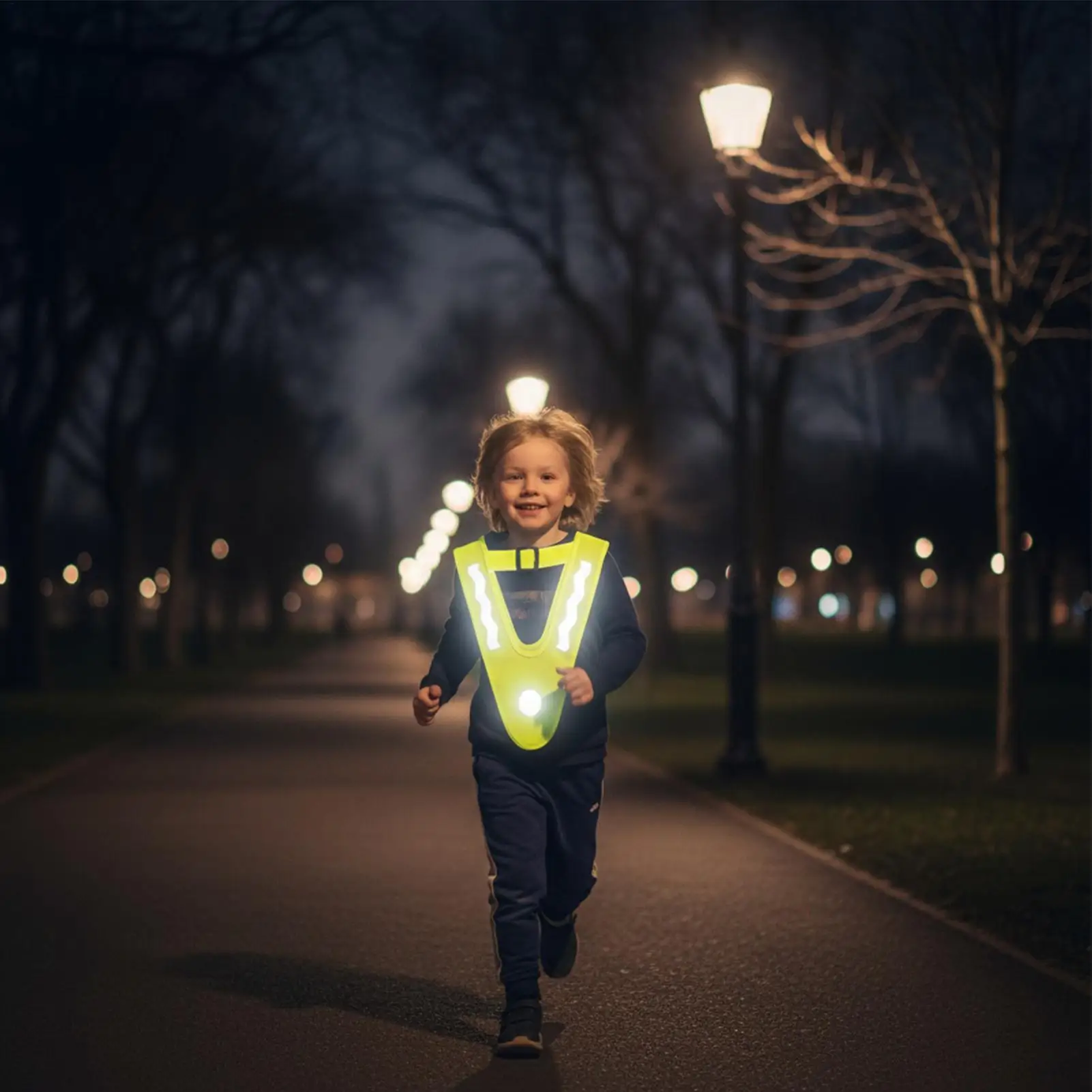Kids Reflective Safety Vest 2 Pieces Kids V-shape Safety Vest With 4 Reflective Bands Children High Visibility Clothes For