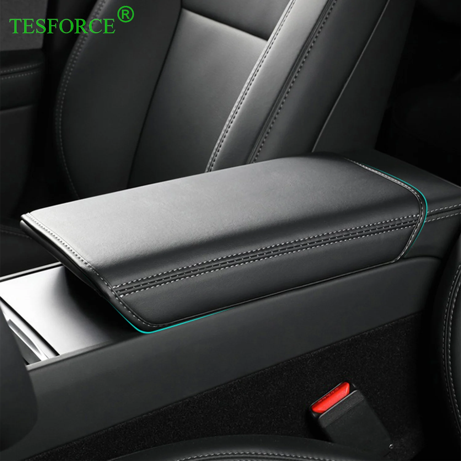 For Tesla Model 3 Highland Armrest Box Napa Leather Protective Pad Non-destructive Installation Model 3+ Suede Armrest Cushion