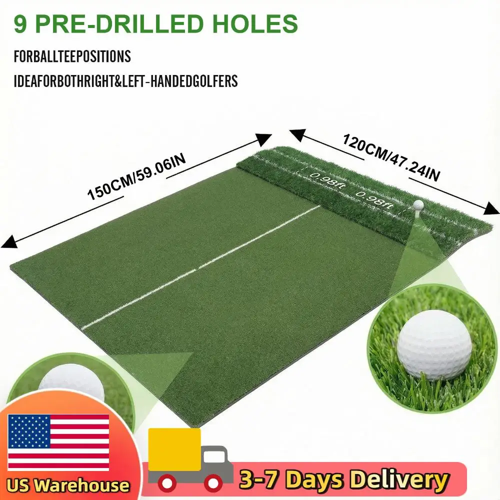 

Тренажерный коврик для гольфа с основанием из ЭВА 10 мм, 1.2x1.5 м, с двойным покрытием для ударов, с инструментом для выравнивания, подарки для мужчин и женщин, для дома