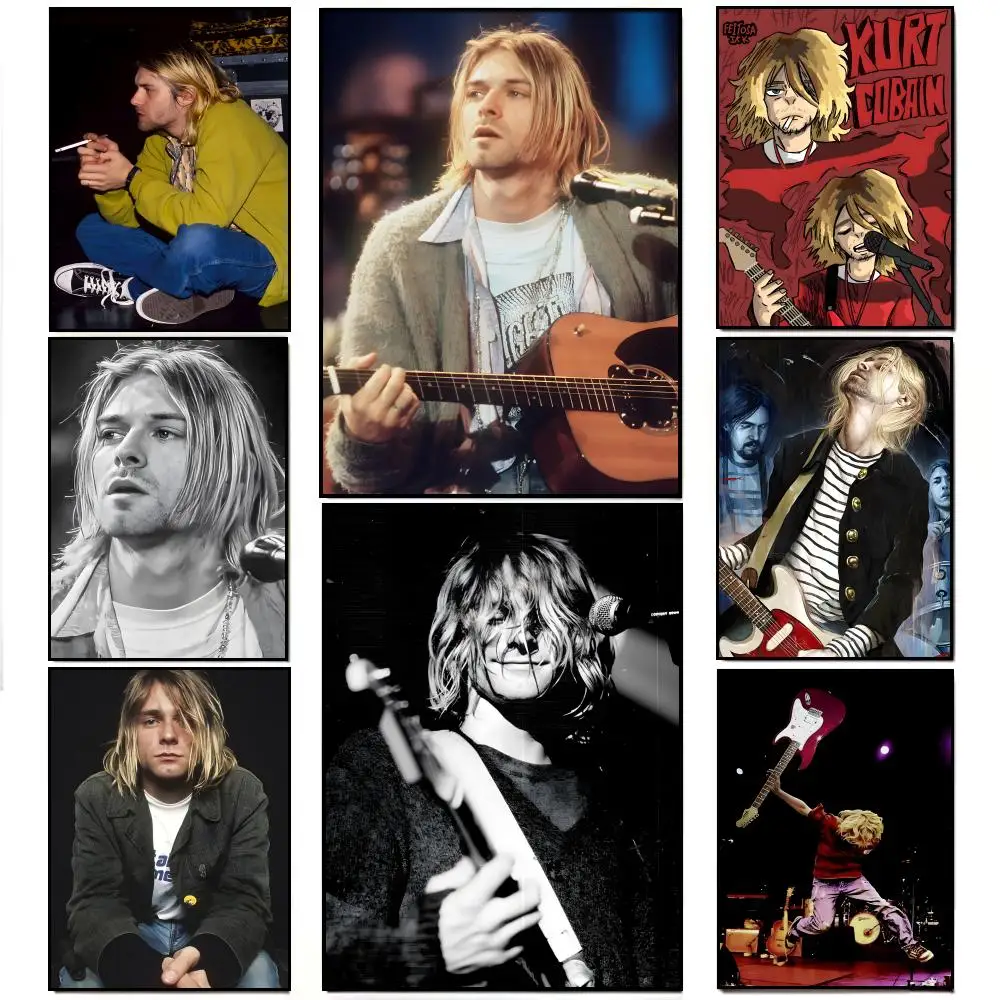 Hot Singer K-Kurt C-Cobain Poster Poster HD  Waterproof Wall Sticker Bar Living Room Decor Gift